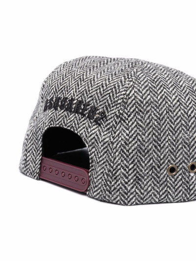 DSQUARED2 logo-embroidered herringbone flat cap outlook