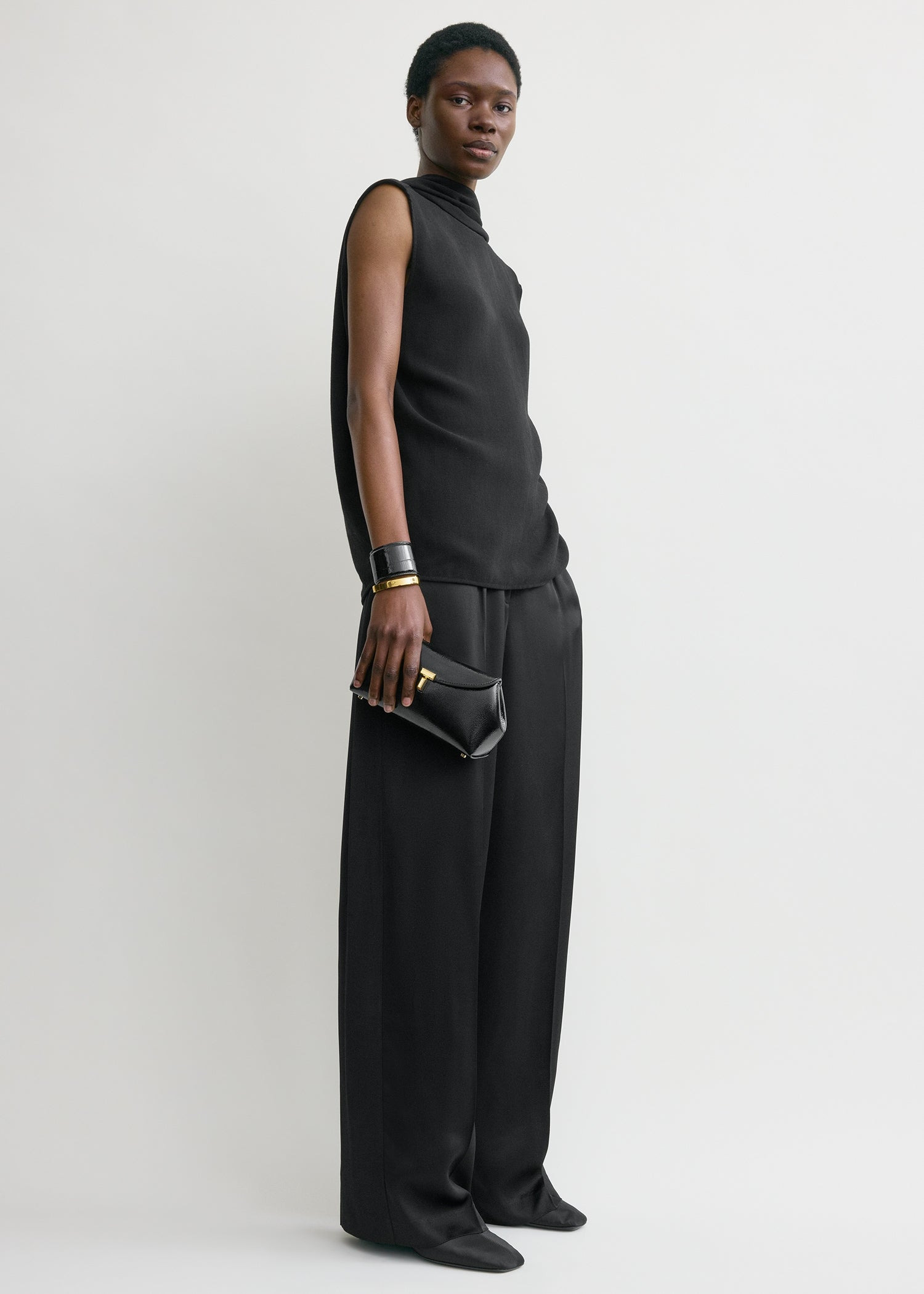 Cocoon cape blouse black - 3