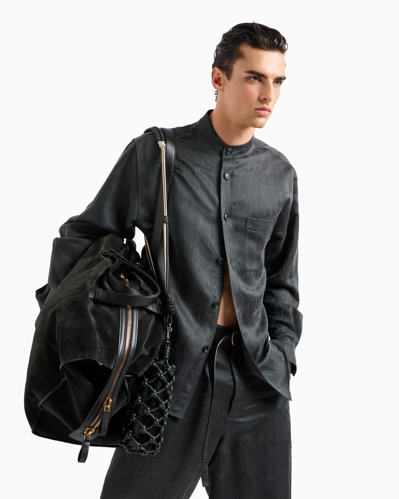 SHIRT JACKET IN LYOCELL AND LINEN CANVAS - 6