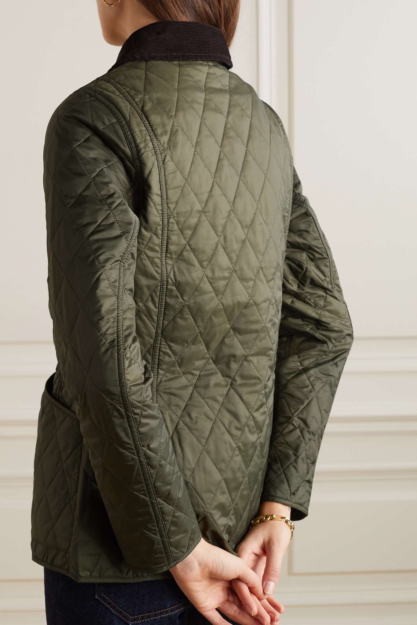 Annandale corduroy-trimmed quilted shell jacket - 4