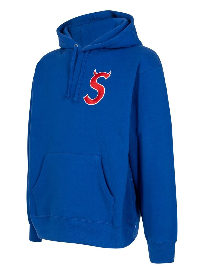 Supreme logo-print cotton hoodie outlook