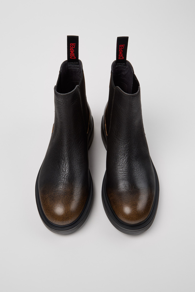 Black Leather Ankle Boots for Men. 5