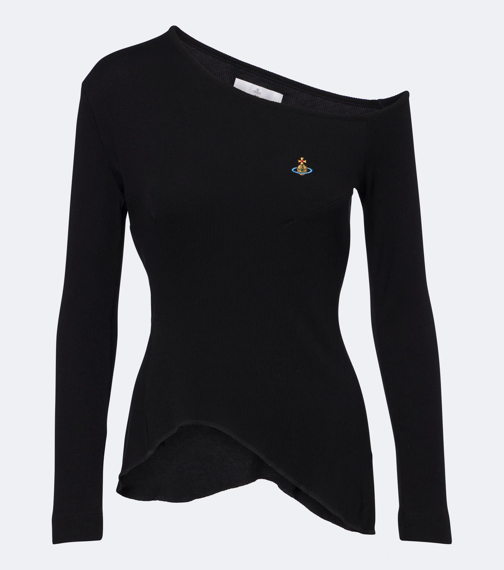 Orb ribbed-knit one-shoulder top - 1
