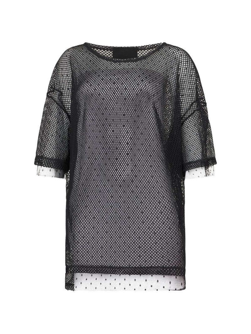 mesh overlay T-shirt 1