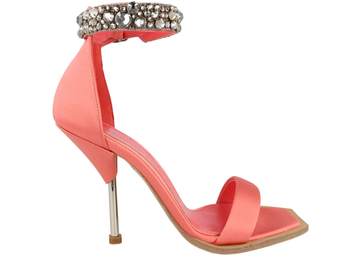 Alexander McQueen Crystal-Cuff Stiletto Heels Coral Crystal Silver (Women's) - 1