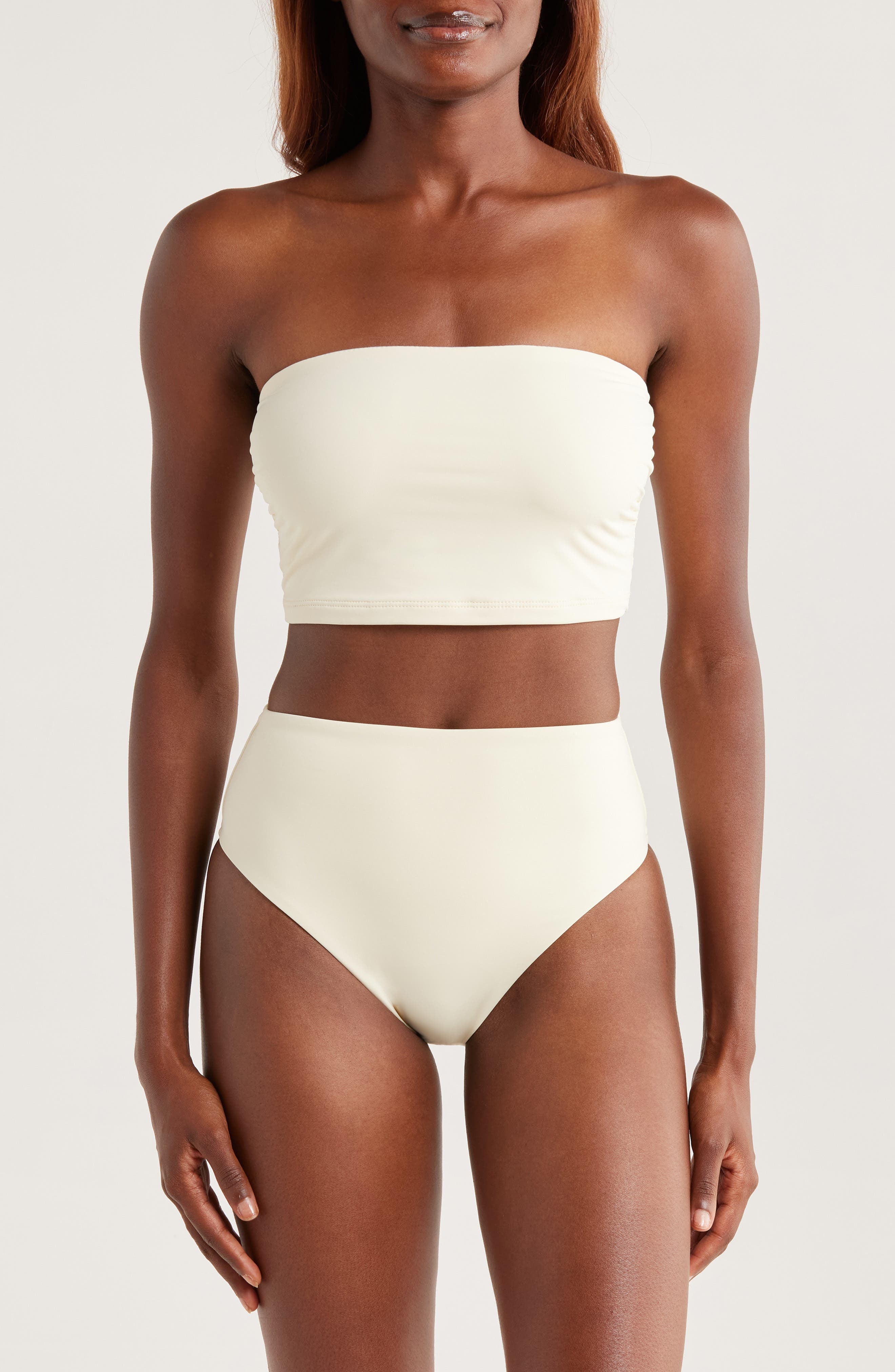 BONDI BORN Poppy High Waist Bikini Bottoms in Porcelain at Nordstrom - 7