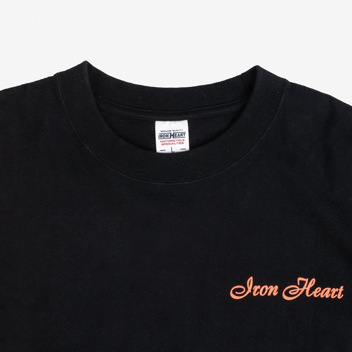IHTL-2301-BLK 7.5oz Printed Loopwheel Crew Neck Long Sleeved T-Shirt - Black - 7