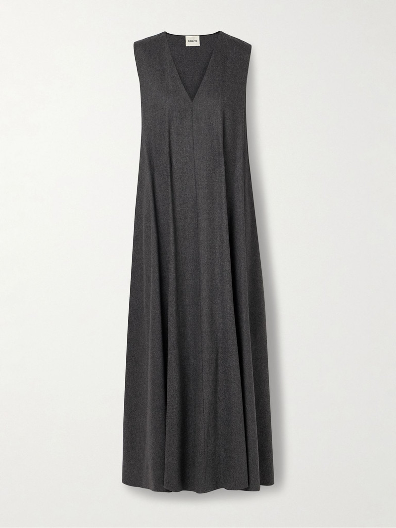 Syd pleated wool midi dress Dark gray - 1