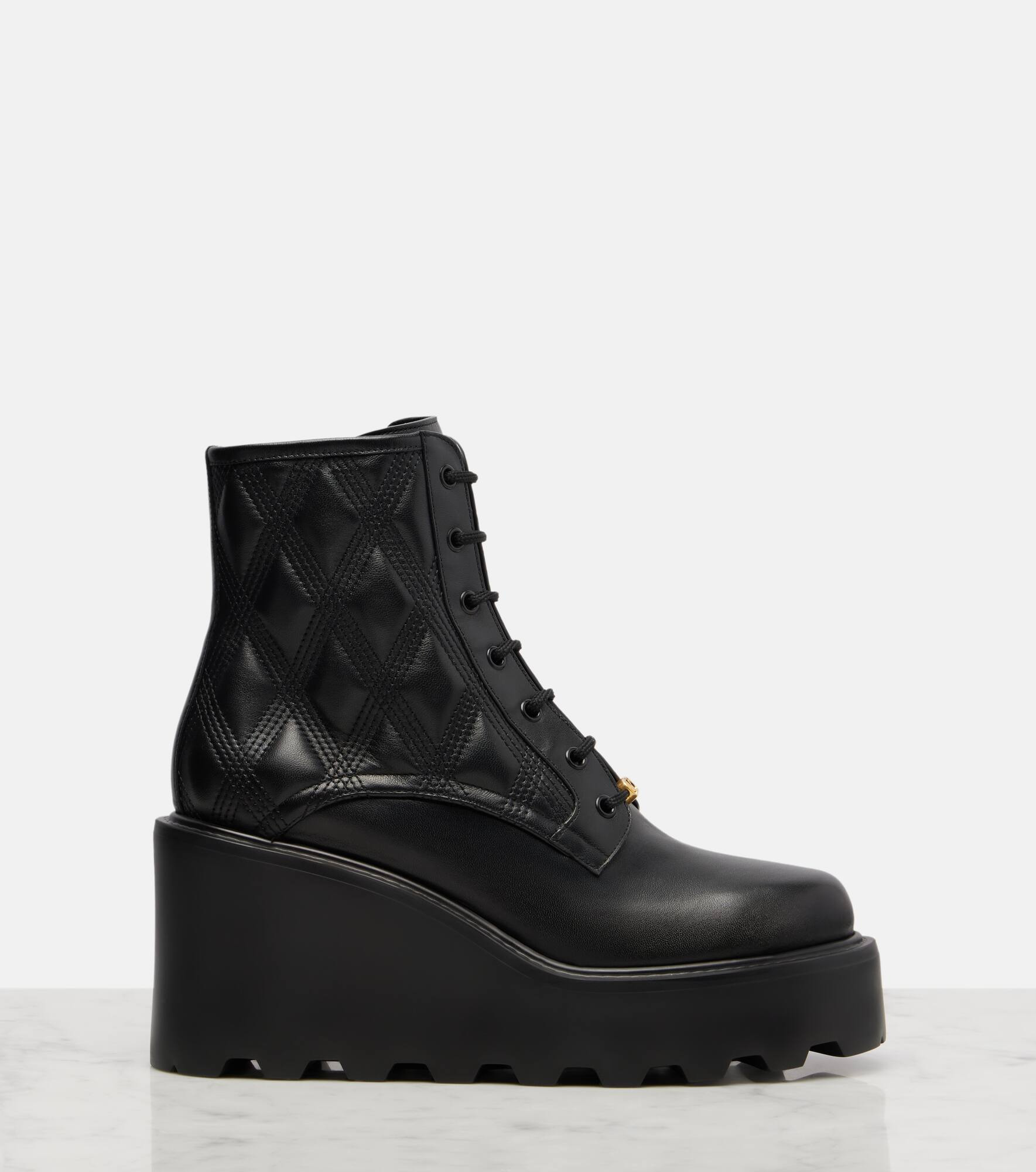 Quiltie 67 leather lace-up boots - 4