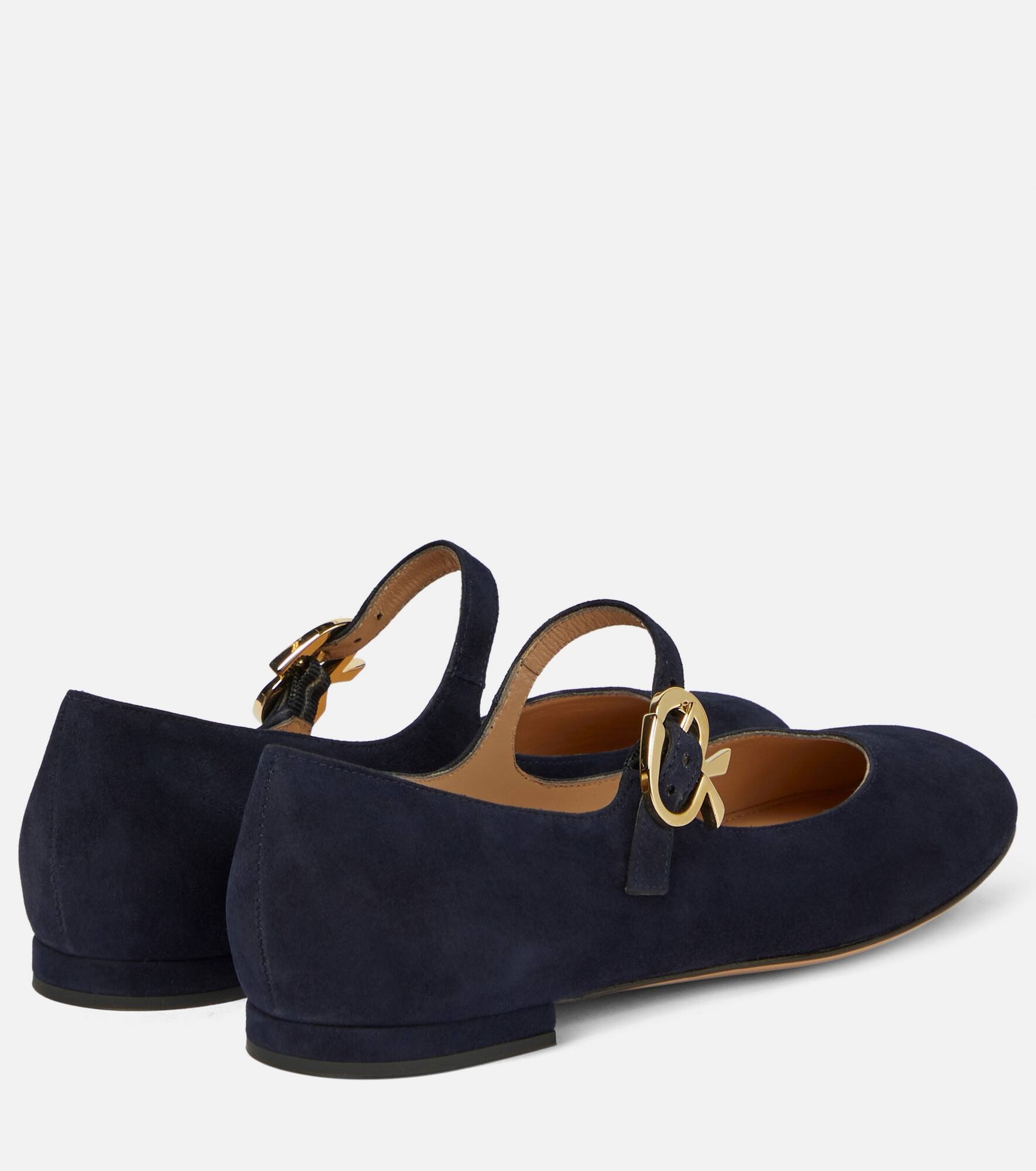 Mary Ribbon suede ballet flats - 3