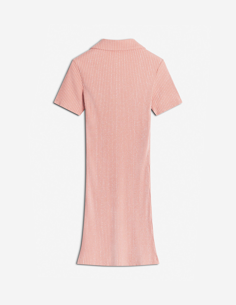 MAISON KITSUNE HANDWRITING LABEL RIBBED POLO DRESS 6
