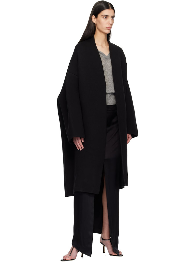 TOM FORD Black Sculptural Interlock Open Coat outlook
