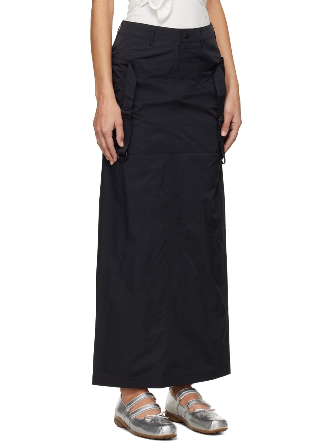 Black Layered Maxi Skirt - 2