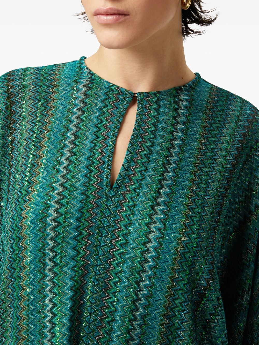 zigzag-print blouse - 4