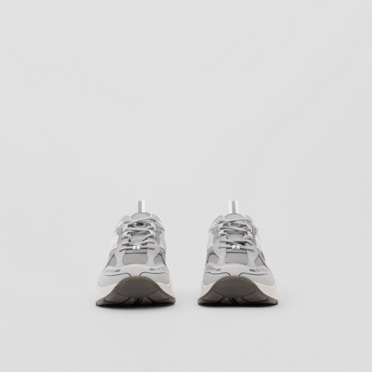 Logo Print Leather, Suede and Mesh Sneakers - 4