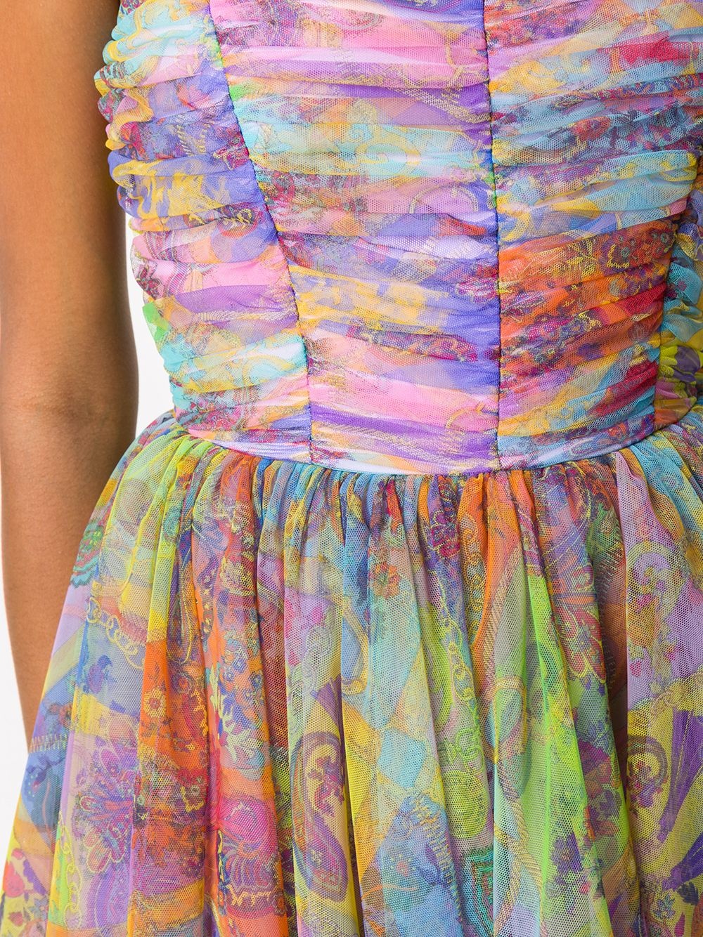 paisley print tulle dress  - 5