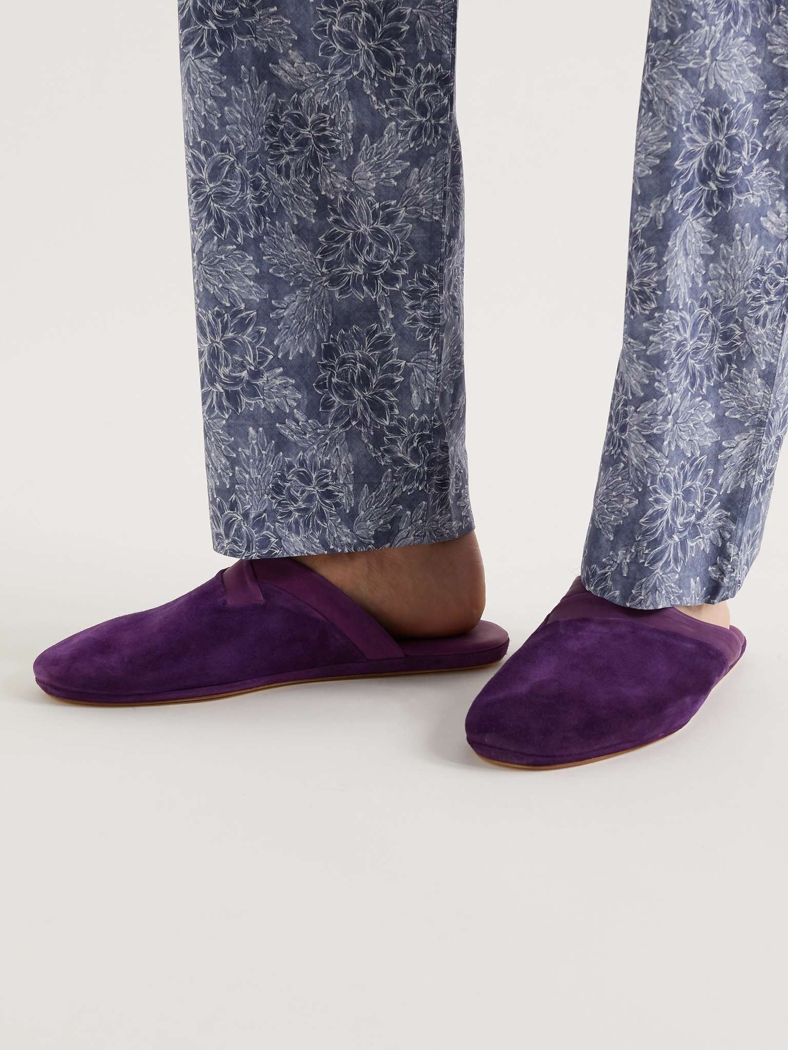 Knighton Leather-Trimmed Suede Slippers - 2