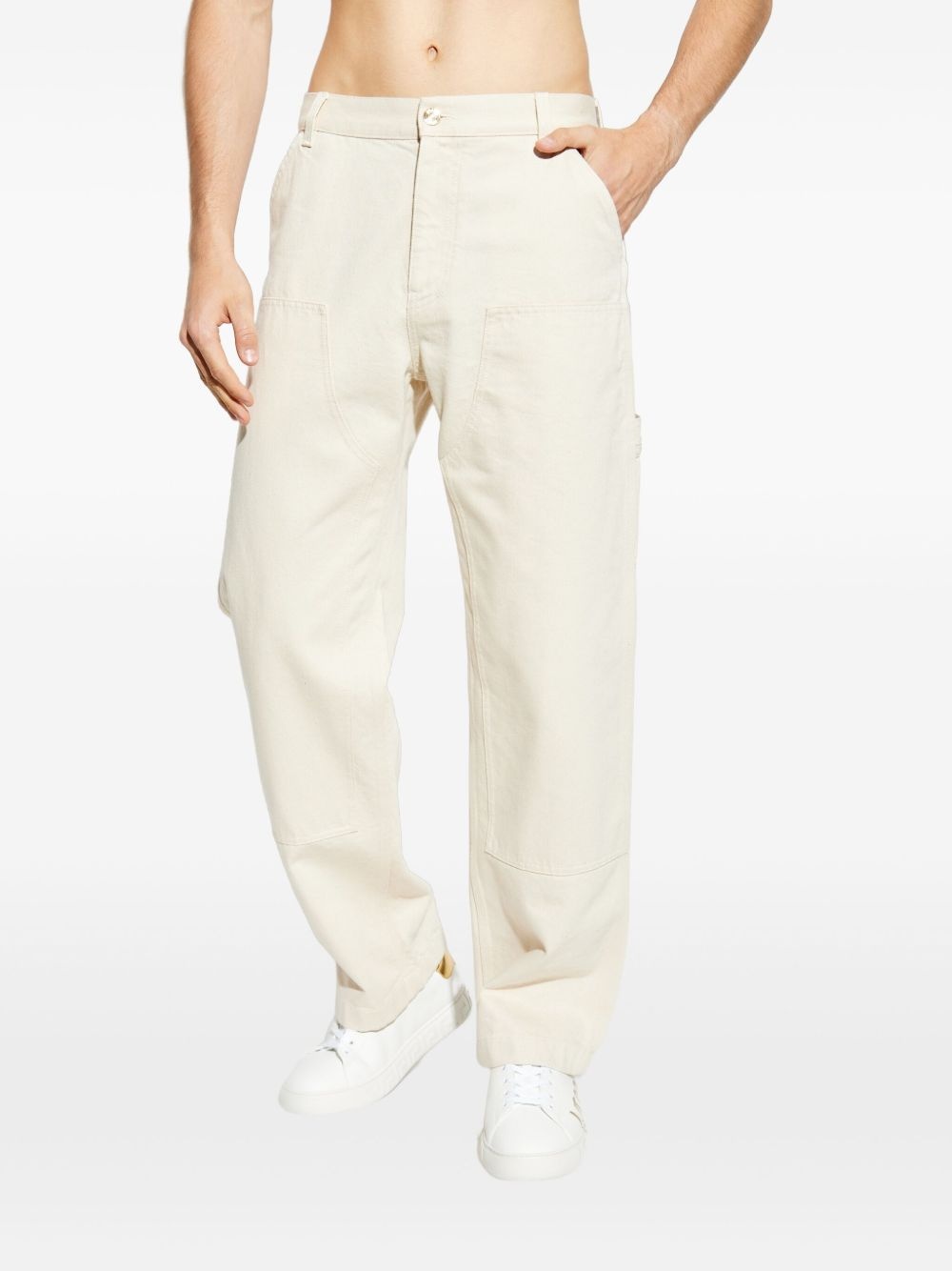 logo-patch utility trousers - 3