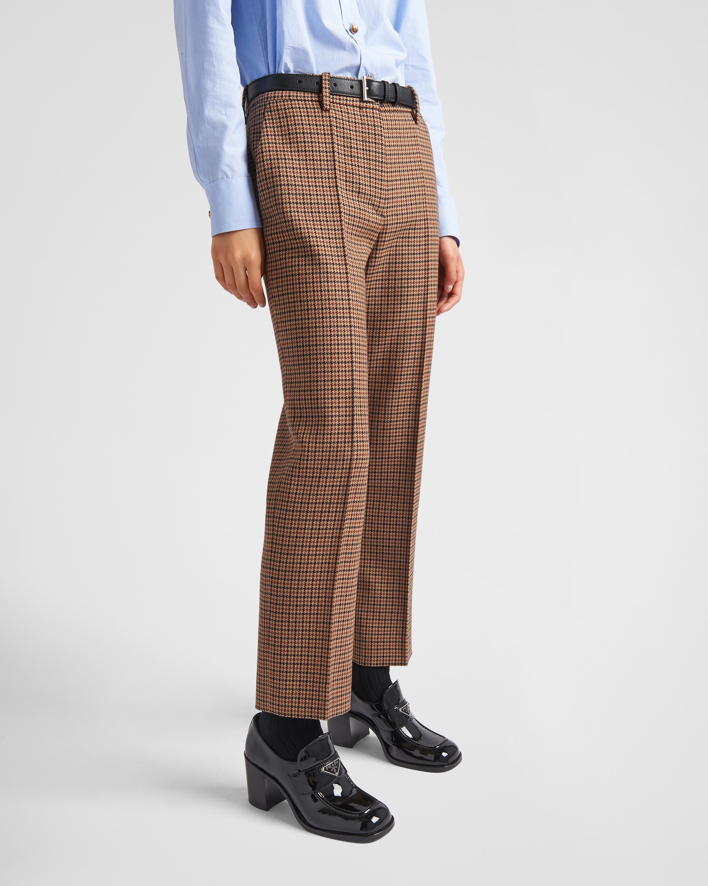 PRADA＊Houndstooth check pants ウールチェックパンツ＊送料込 Prada Houndstooth check pants | REVERSIBLE