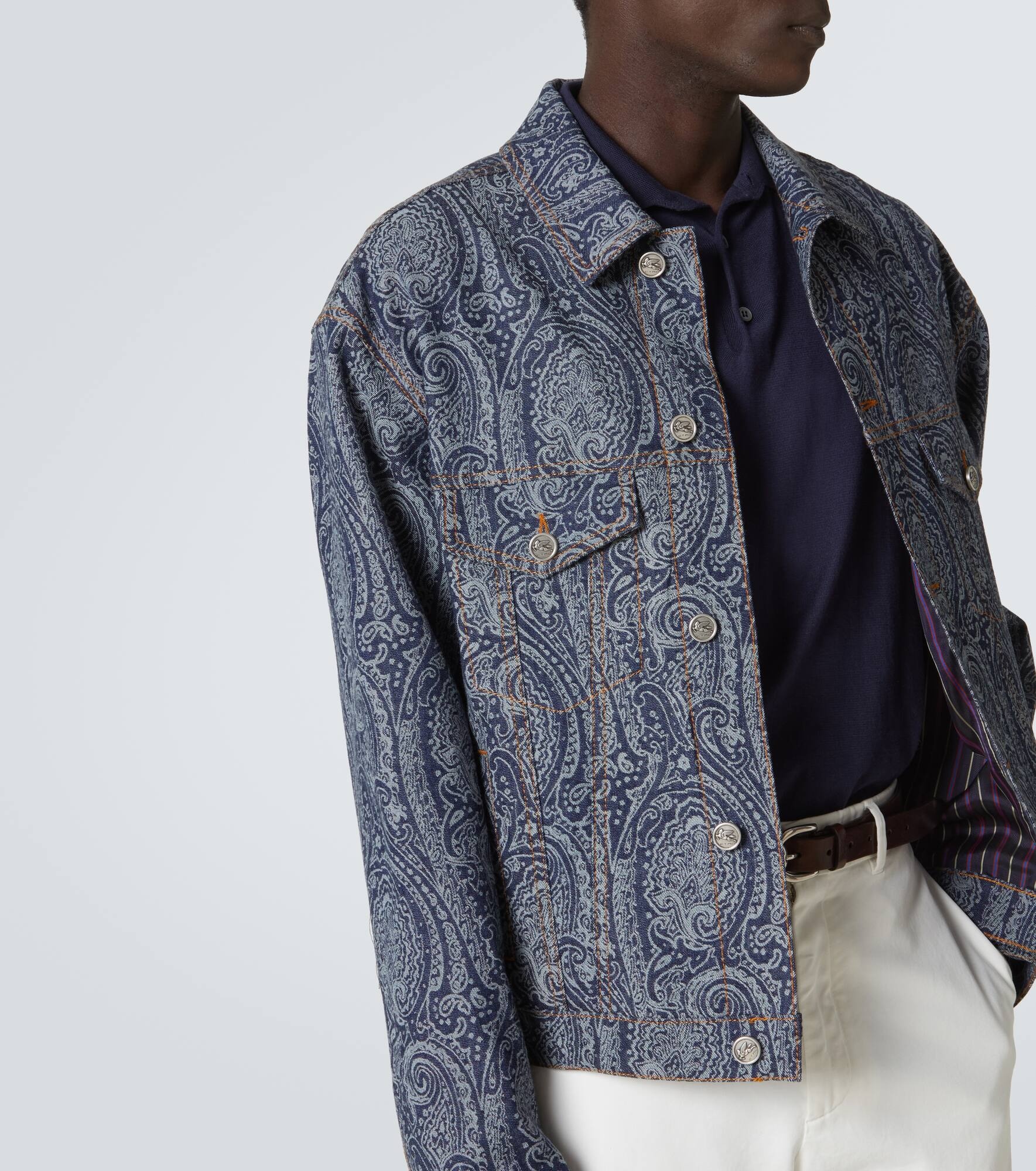 Paisley denim jacket - 5