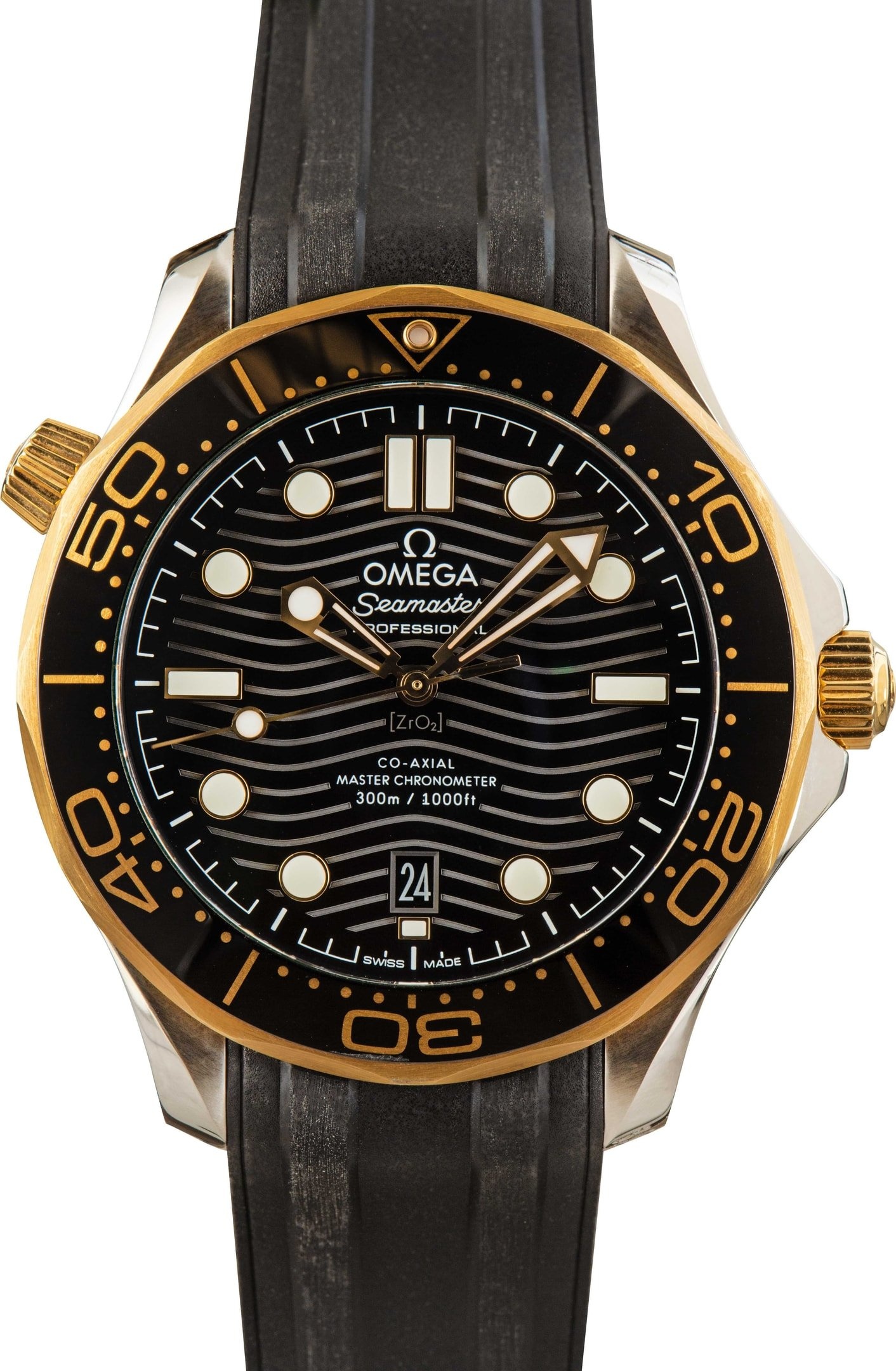 Omega Seamaster Diver 300M Steel & Gold on Rubber Strap - 1