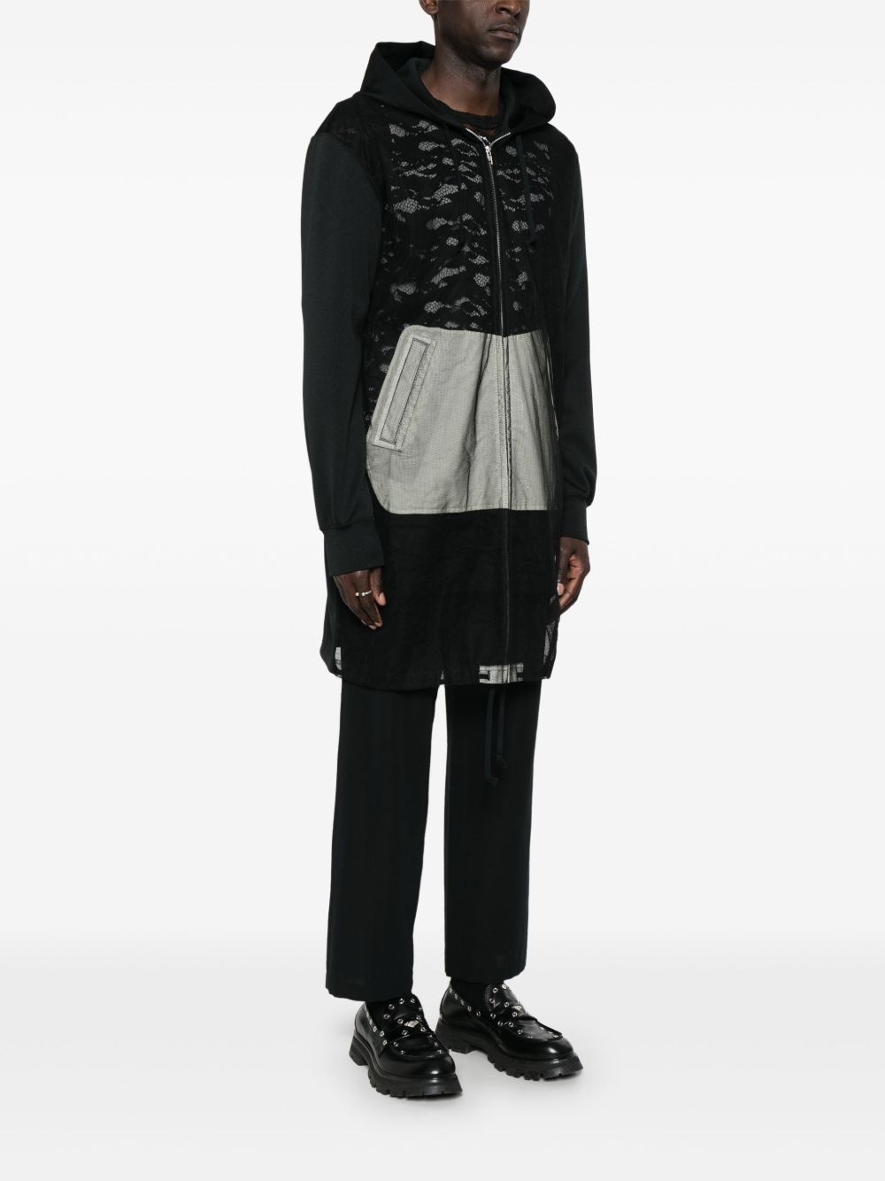 lace-detailing jacket - 3