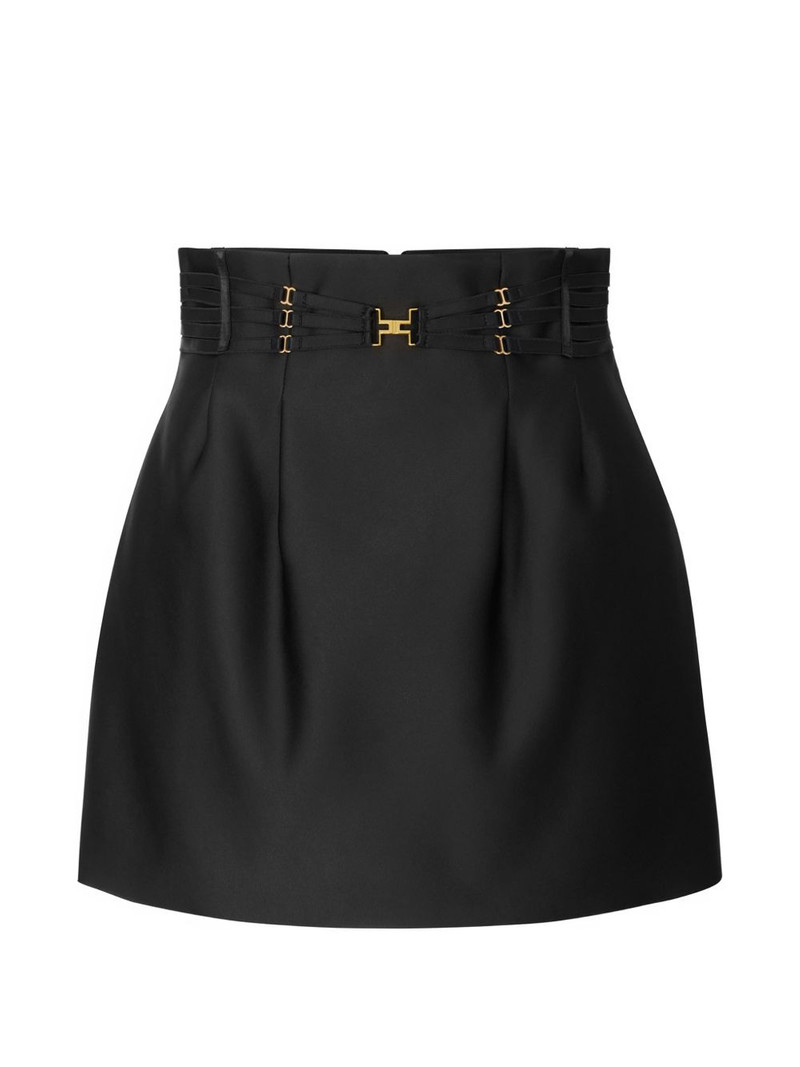 satin with elastic straps mini skirt 1