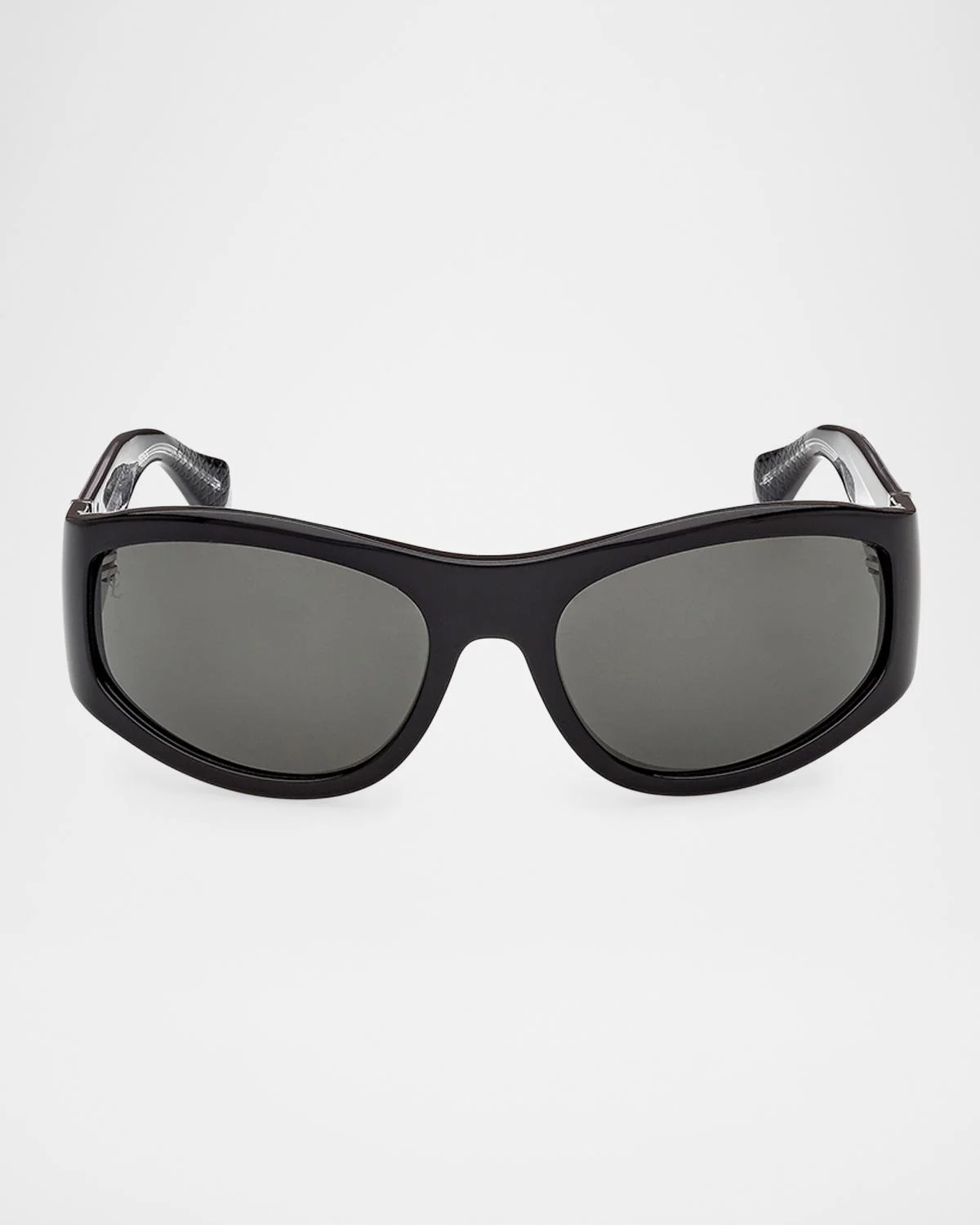 Men's Temple-Logo Acetate Rectangle Sunglasses - 1