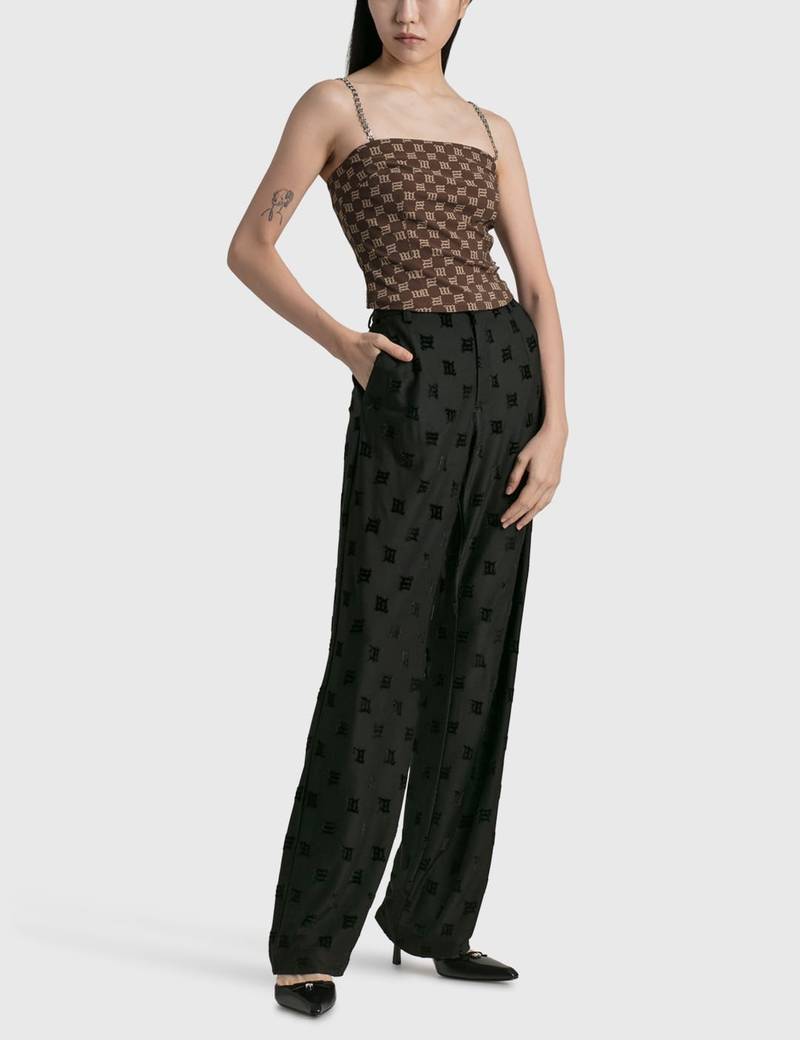 MISBHV VELOUR MONOGRAM TROUSERS BLACK outlook