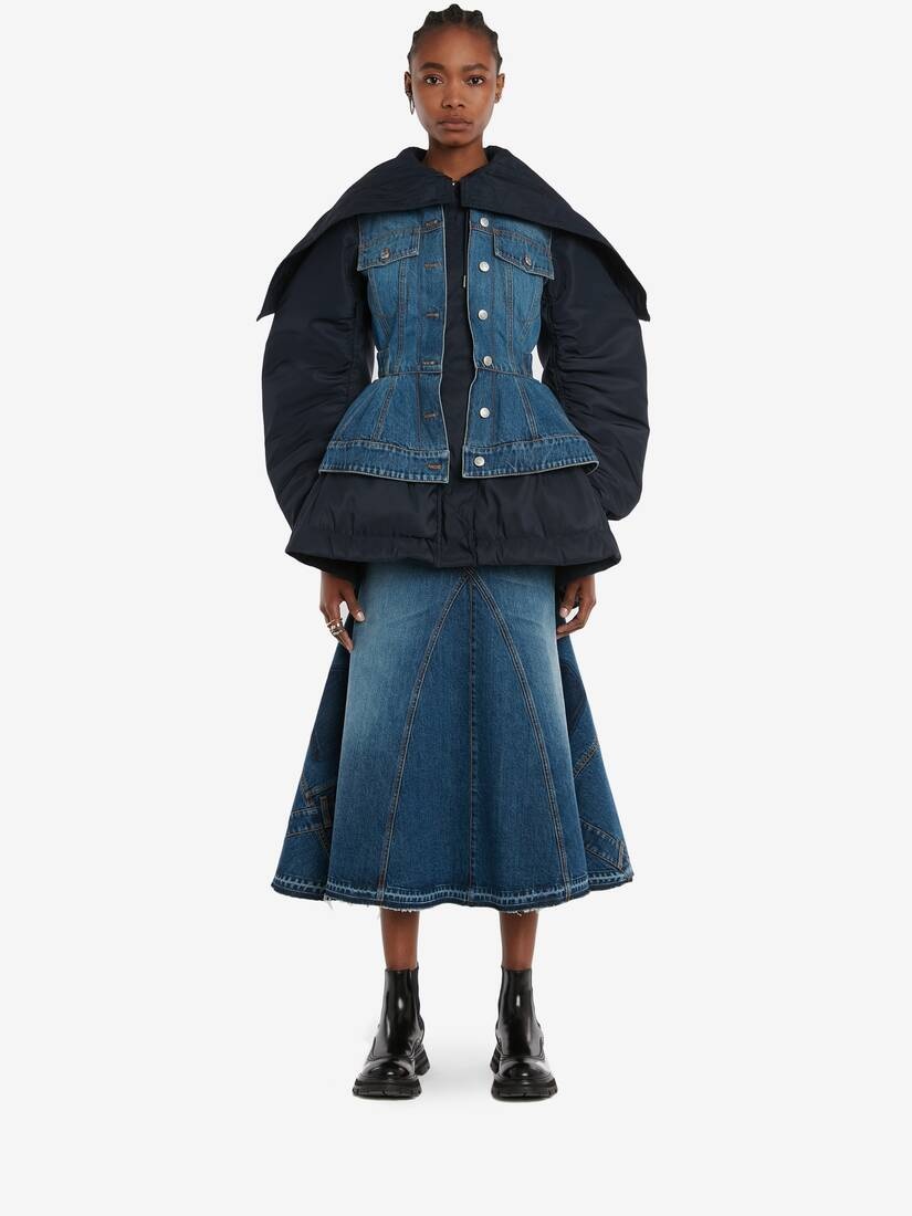 Parka Denim Jacket in Washed Blue - 2