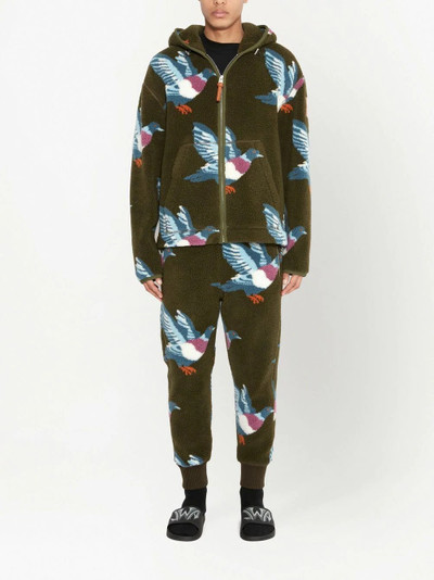 JW Anderson pigeon-pattern zip-fastening hoodie outlook