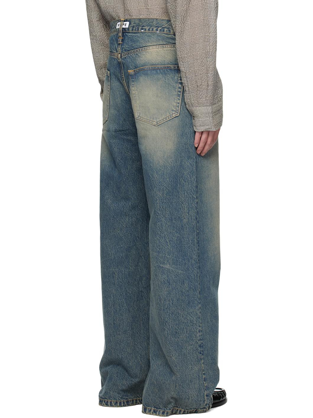 Blue Wide-Leg Skid Jeans - 3