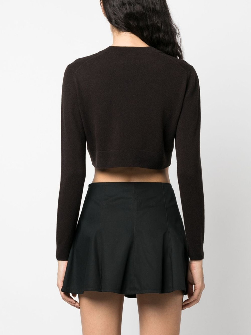 logo-embroidered cropped jumper 4