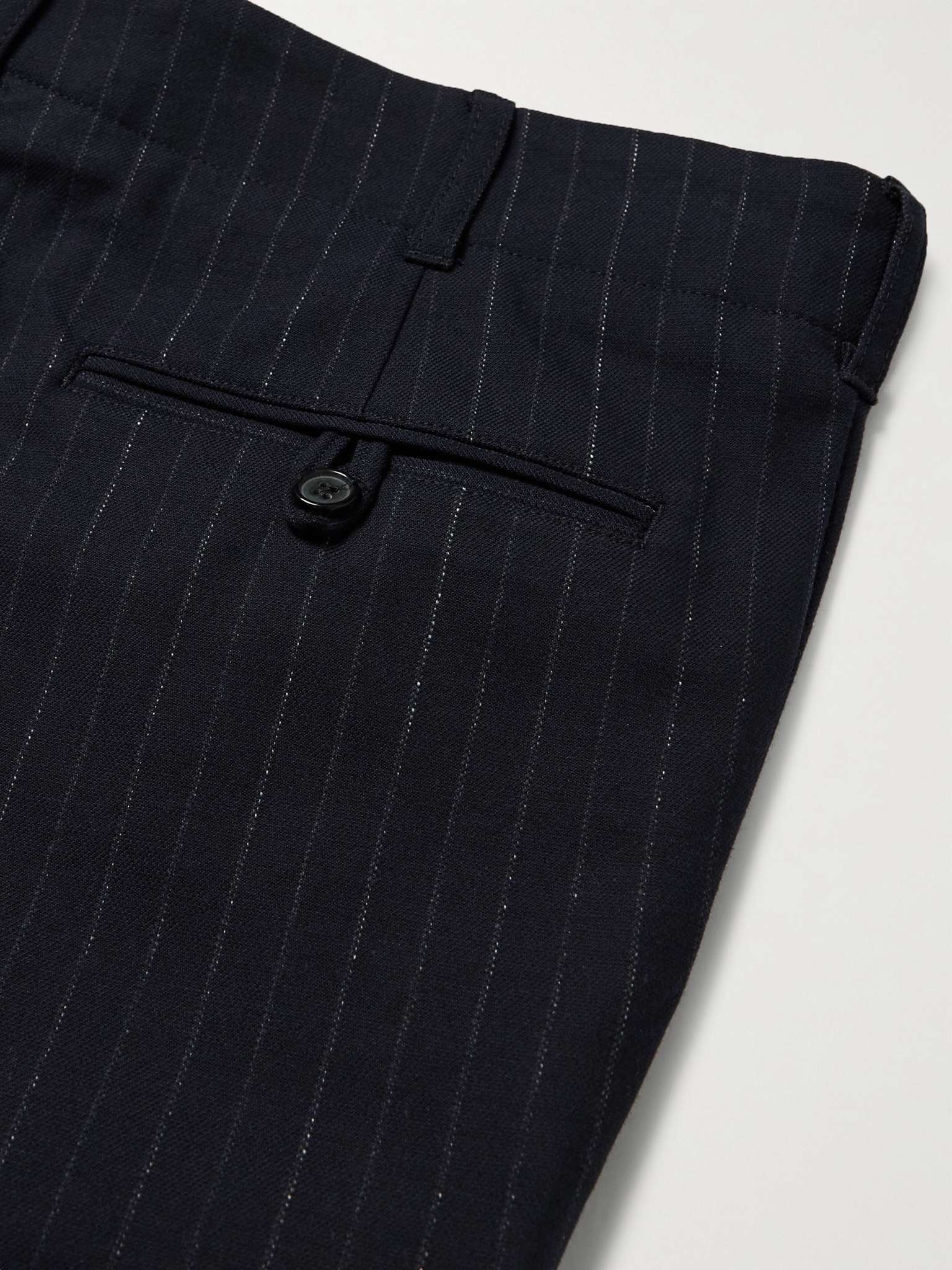 Slim-Fit Pinstriped Cotton-Blend Trousers - 5