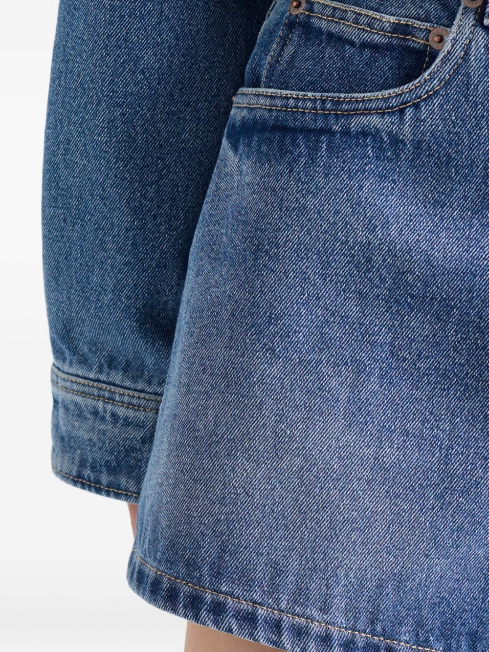 high-rise patch-pocket denim shorts - 6