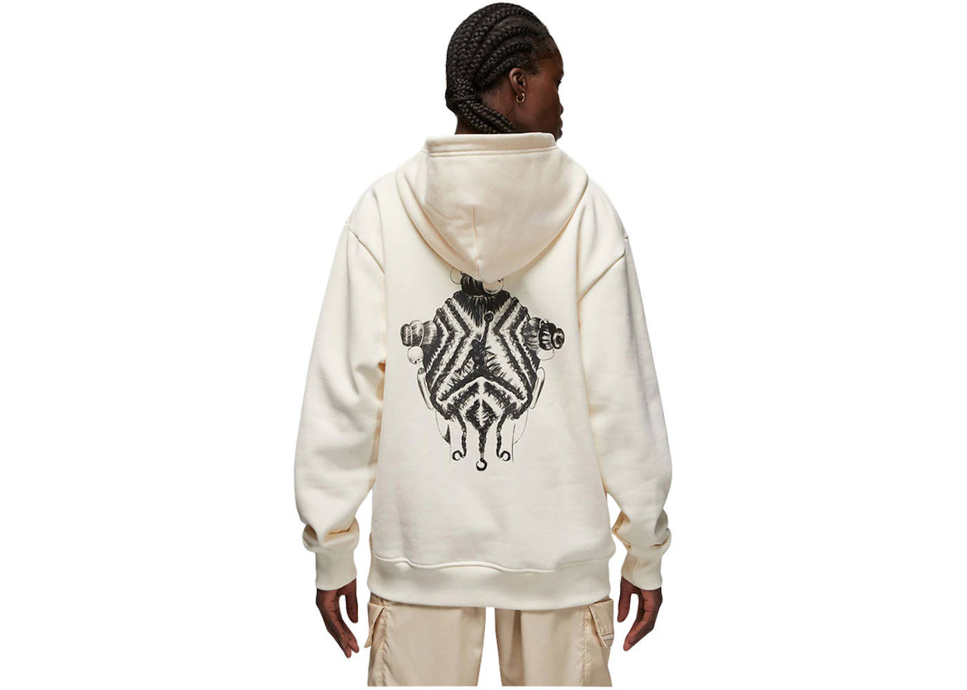 Jordan Womens Bephies Beauty Supply Pullover Hoodie Pale Ivory - 2