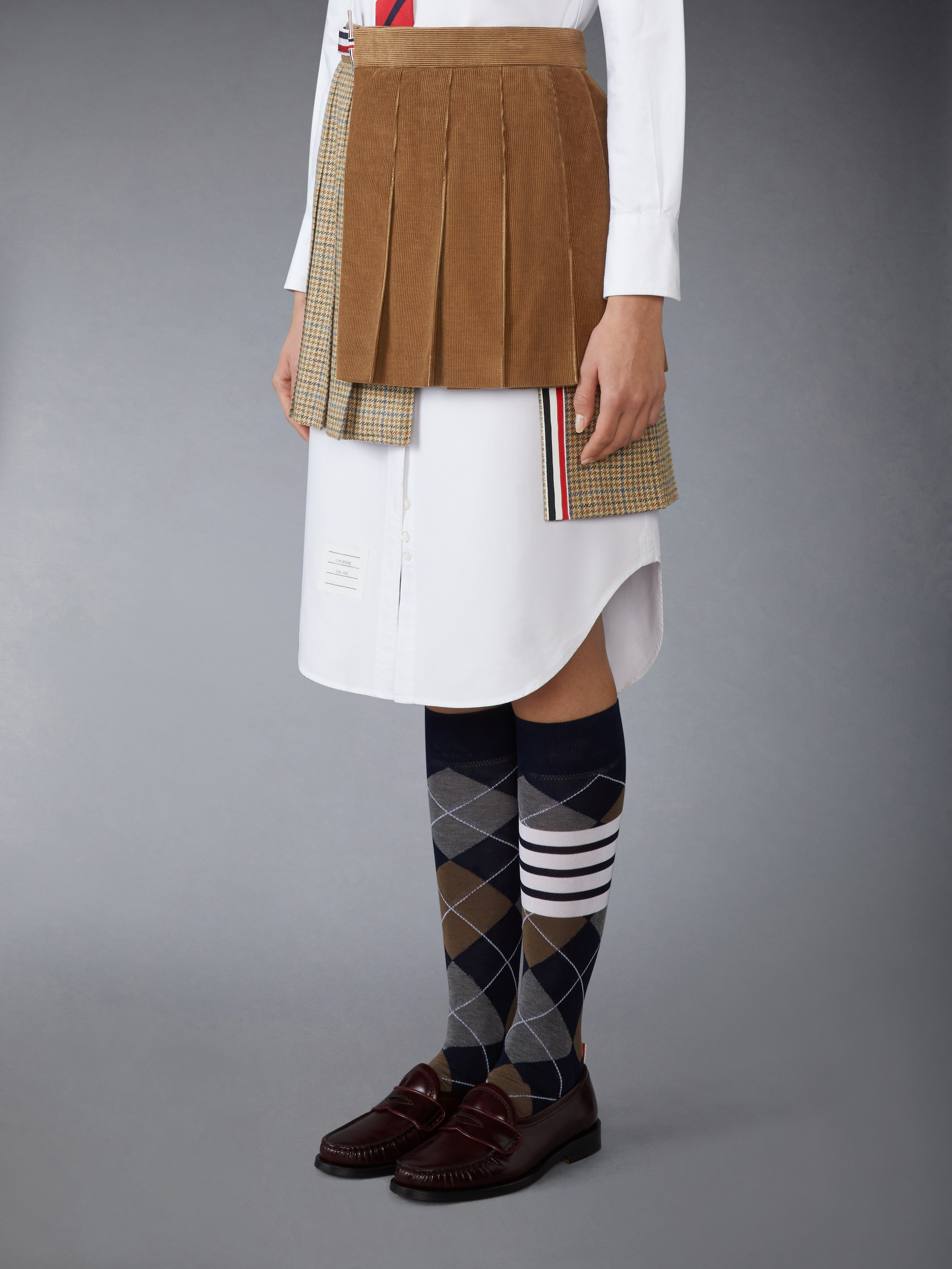 GUNCLUB CHECK CHEVIOT TWEED PLEATED MINI SKIRT - 3