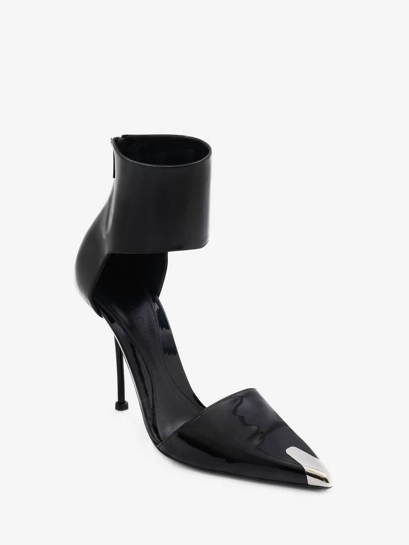 Alexander McQueen Women's Harness Punk Pump in Black/silver outlook