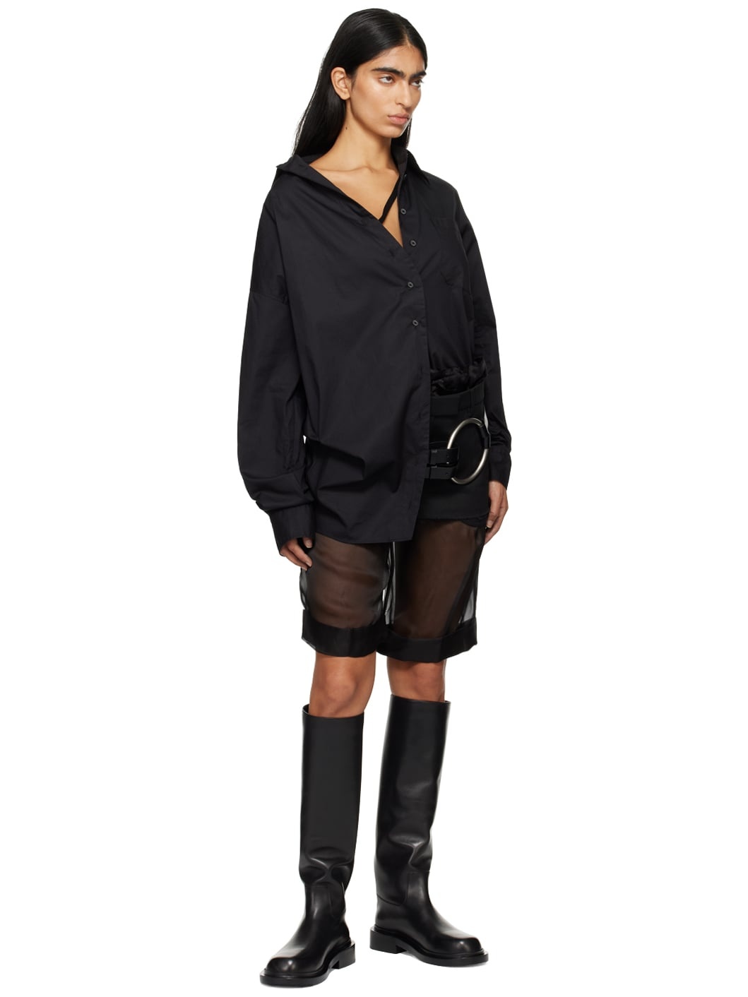 Black Daria Drop Shoulder Shirt - 5