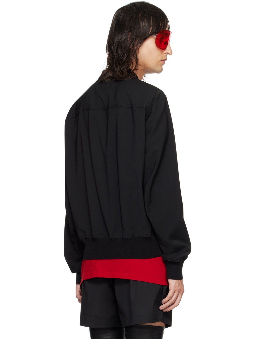 Black Classic Flight Bomber Jacket - 3
