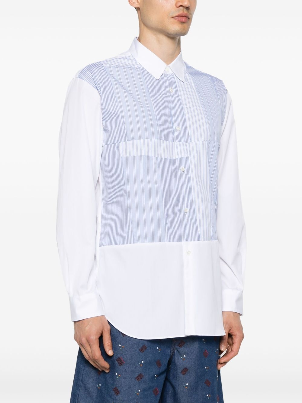 stripe-detailed shirt - 3