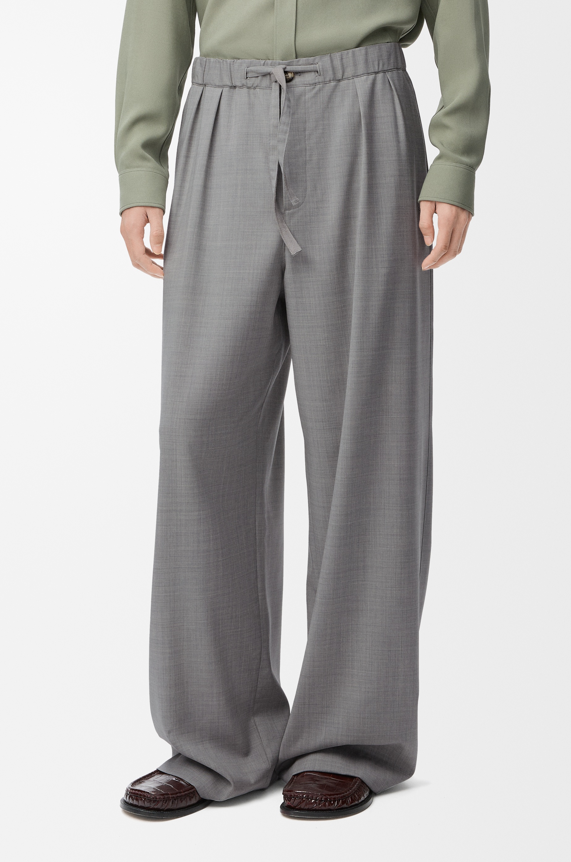 Drawstring trousers in wool - 3