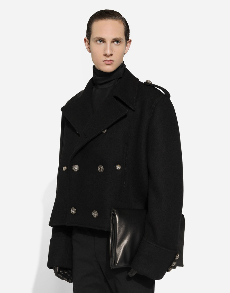 Short wool military-style coat 4