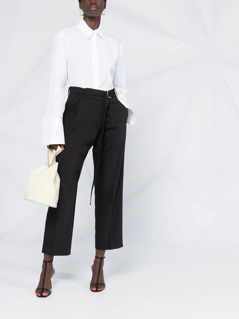 cropped wrap trousers - 2