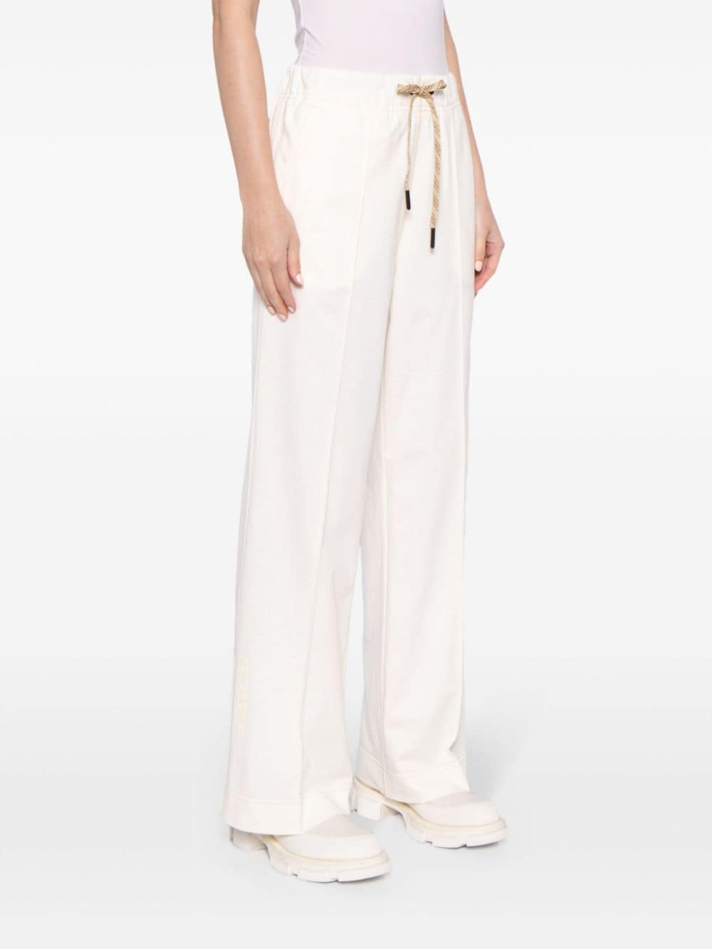 elasticated-waist cotton track pants - 3