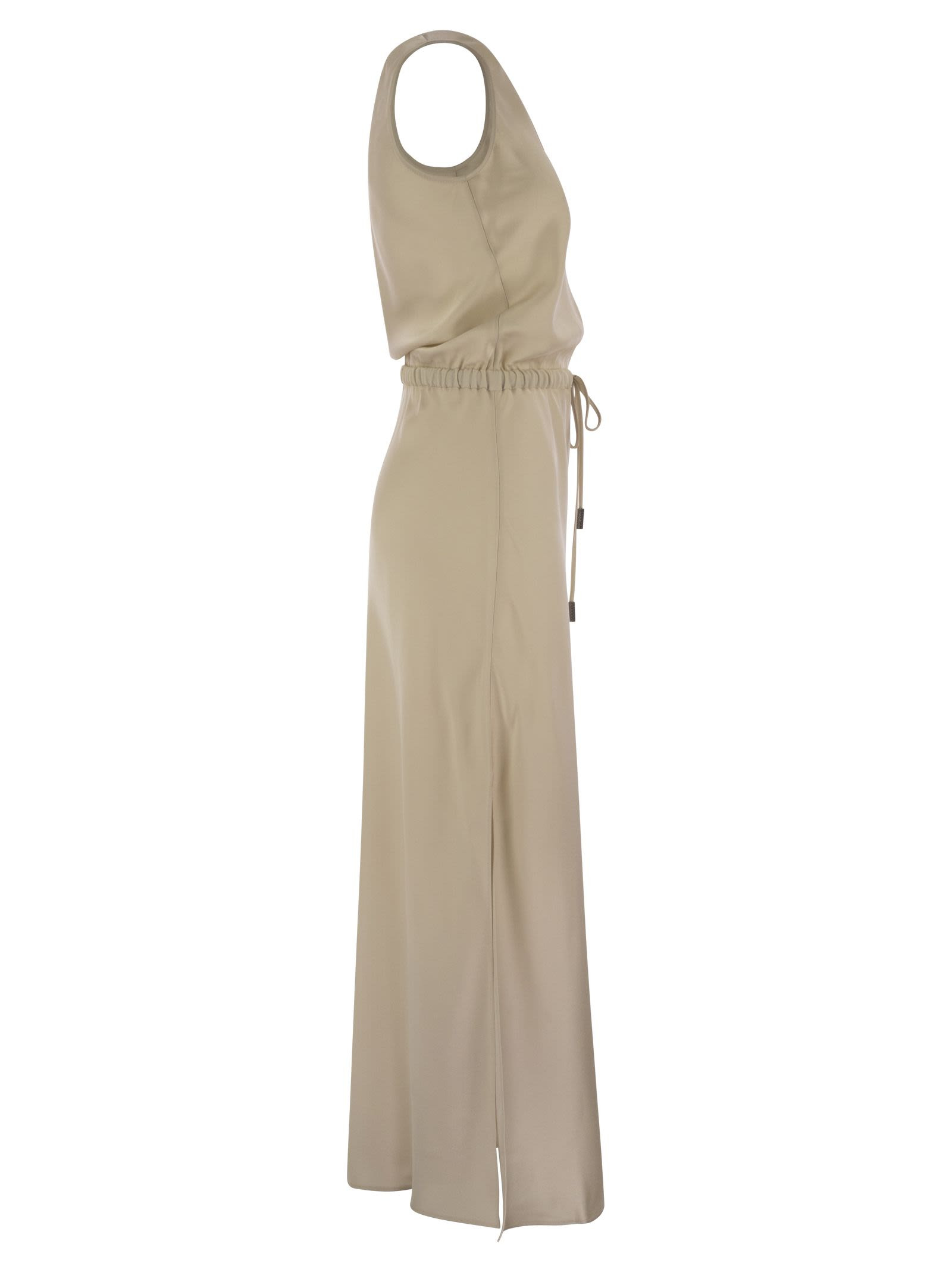 Brunello Cucinelli Women Fluid Satin Cady Twill Dress - 3