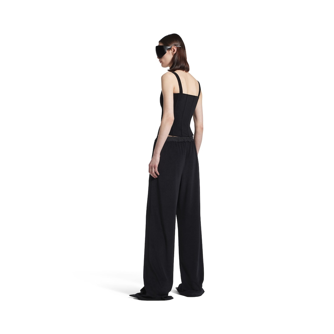 Women's Stretch Corset Top in Black - 4