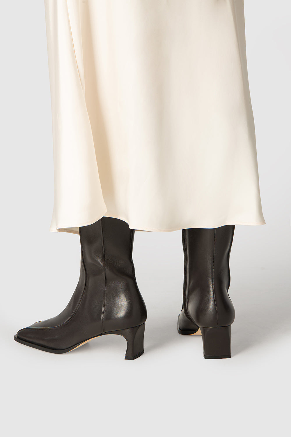 Nieves Black Lamb Nappa Leather Knee-High Boot - 5