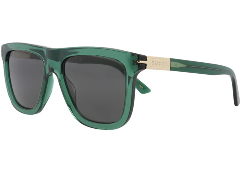 GUCCI Gucci Square-Frame Recycled Acetate Sunglasses Green Green Grey (GG1502S-30014783-003) outlook
