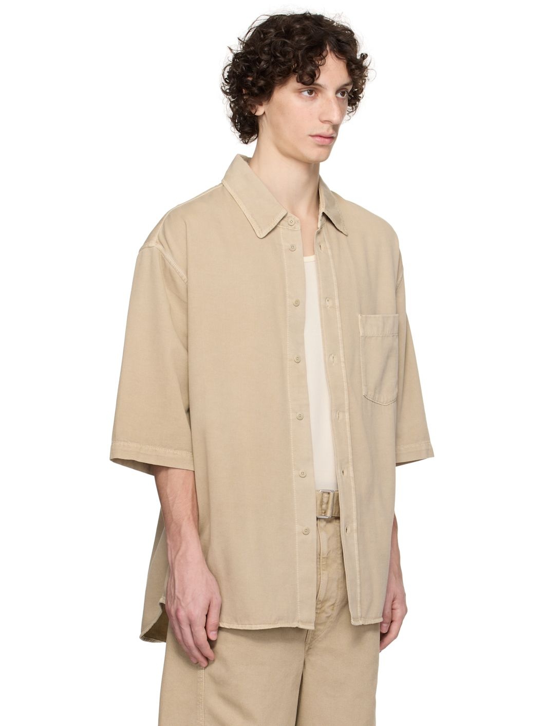 Taupe S/S Denim Shirt - 2